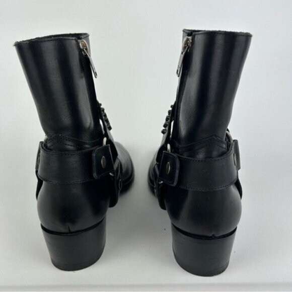 Saint Laurent Studded Black Leather Wyatt Boot Size 39 - Picture 12 of 13